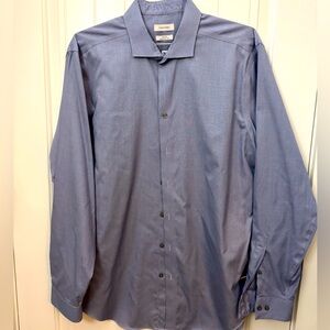 Calvin Klein Men's navy Blue Shirt 17.5 36/37